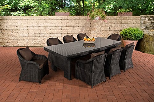 Polyrattan Gartenmöbel-Set Maui XL Terrabraun, schwarz günstig kaufen