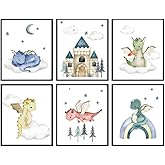 Zaiphany Baby Dragon Pictures Wall Art Decor 8x10 for Kids Room,Baby Dragon Wall Art Set Decor for Nursery Room,UNFRAMED