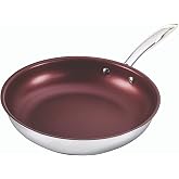 Paderno Canadian Signature Frying Pan | Stainless-Steel PFOA-Free Non-Stick Cookware with Riveted Stay Cool Handles | 12.5-Inch