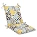 Pillow Perfect Bright Floral Indoor/Outdoor Solid Back 1 Piece Square Corner Chair Cushion with Ties, Deep Seat, Weather, and Fade Resistant, 36.5