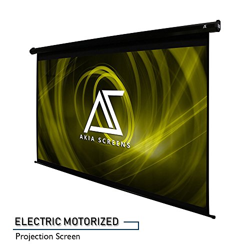 Akia Screens 110” Motorized Electric Projector Projection Screen, 16:9, 8K 4K Ultra HD 3D Ready Wall/Ceiling Mounted, 12V Trigger, Remote, Manufacturer Warranty with Chat Service, AK-MOTORIZE110H