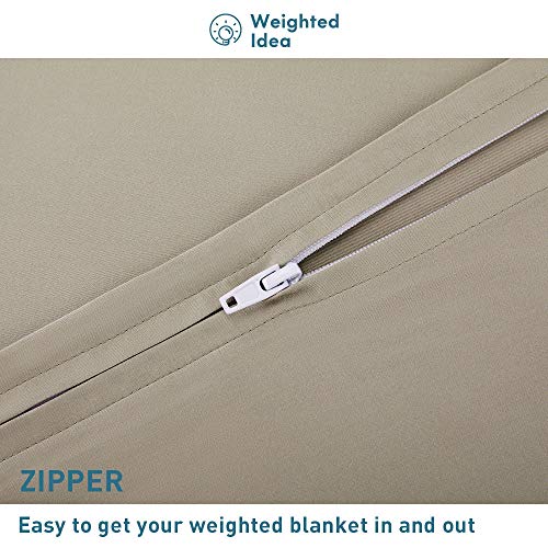 Weighted Idea Cooling Bamboo Weighted Blanket Removable Duvet Cover 48''x78'' (100% Natural Bamboo, Champagne Golden)