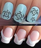 NAIL DECALS WATER TRANSFERS STICKERS TATTOO ART SET #332 & 172. **plus x48 nail tip guides!!** x24 HIBISCUS FLOWER SEA TURTLE TRIBAL TATTOO WRAPS & x48 FRENCH MANICURE TIP GUIDES! CAN BE USED WITH NATURAL GEL ACRYLIC STICK ON NAILS! OR WITH GLITTER DUST CAVIAR BEADS ALLOYS DECORATIONS CONFETTI FIMO SHAPES TAPE PENS RHINESTONES!