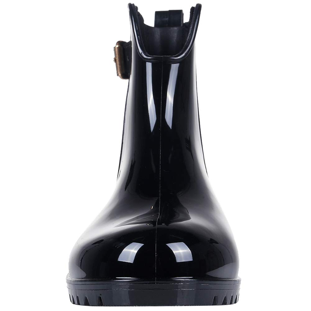 shiny ankle rain boots