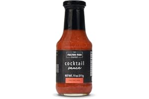 Fulton Fish Market Shrimp & Seafood Cocktail Sauce - Zesty, Bold Flavor, All-Natural, Perfect for Oysters, Clams, Shrimp, and Grilled Shellfish - 11oz