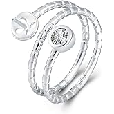 LGSY Sterling Silver CZ Twisted Ring Mounting for Women, Adjustable Ring Fittings Accessories for Pearl Jewelry Making