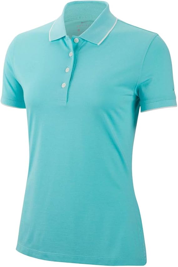 Amazon.com: Nike Women's Polo Shirt Cotton/Nylon Blend Loose Fit BV0182 Light Blue (Small): Clothing