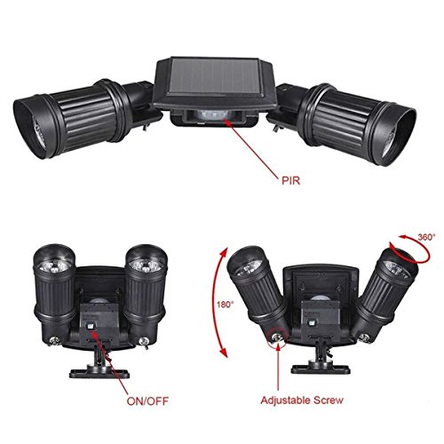 Solar Motion Sensor Light, Gracetop 400-Lumens Bright 14 LEDs Spotlight 14W Solar Lights Outdoor Wireless Security Lighting for Porch Patio Garden Solar Powered Lights - Thumbnail 4