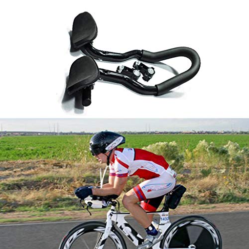 Aobiny Bike Aero Bars Cycling Aero Bars Bike Rest Handlebar Bicycle TT Handlebar Bike Tri Bars Mountain Bike Road Bike (Black)