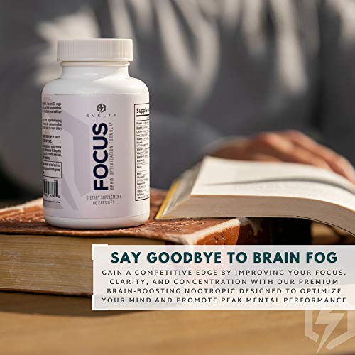 SVELTE Focus Brain Booster Nootropic Supplement for Men & Women (60ct