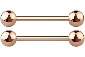 Pierced Owl - 14G G23 Implant Grade Solid Titanium PVD Plated Internally Threaded Nipple Barbells, Sold as a Pair