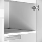 ELEGANT High Gloss 2 Door Wardrobe Set with Mirror & 4 Drawer Chest, White view 9