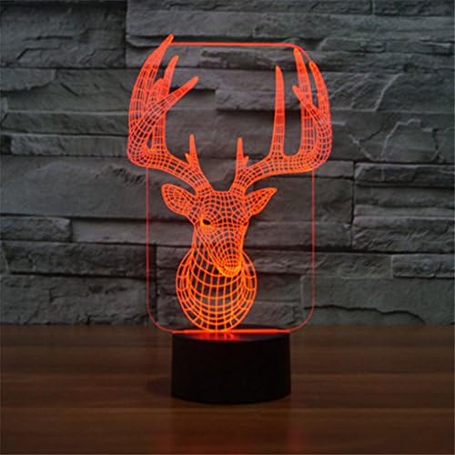 Deer Head Colorful LED 3D Acrylic Visual Touch Table Lamp Art Decor Holiday Creative Desk Night Light Christmas Gift TD132