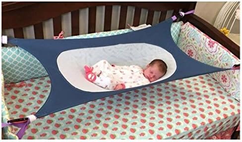 Baby Hammock IZERUO Infant Safety Bed Detachable and Brethable Newborn Sleeping Bed, Fits Perfectly In Your Crib or Travel Cot (Blue)