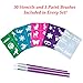 Face Paint Kit - Set of 24 Professional Face & Body Makeup Colors for Kids | Includes Classic, Metallic & UV Colors, 3 Paint Brushes & 30 Stencils | Non Toxic Painting Kits, Perfect for Halloween!