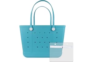 Chokoter Beach Bag, Waterproof Beach Tote, Rubber XL Tote Bag, Washable and Durable Open Handbag for Boat Pool Sports Gym