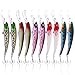 Sougayilang Hard Fishing Lures Deep Diving Minnow Bass Crankbaits with Large Fish Tongue,Treble Hook Life-Like Swimming Trout Fishing Tackle for Bass Fishing Pack of 10PCS