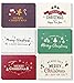 Sustainable Greetings 48-Pack Christmas Cards with Envelopes - 4 x 6 in, 6 Retro-Modern Designs in Red, Green, Purple & Brown - Blank Holiday Cards for Personalized Messages