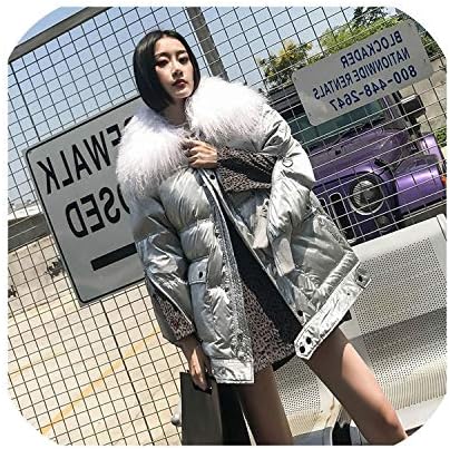 Women Down Jacket Winter White Duck Down Coats Sliver Puffer Parka Real Wool Collar Jackets