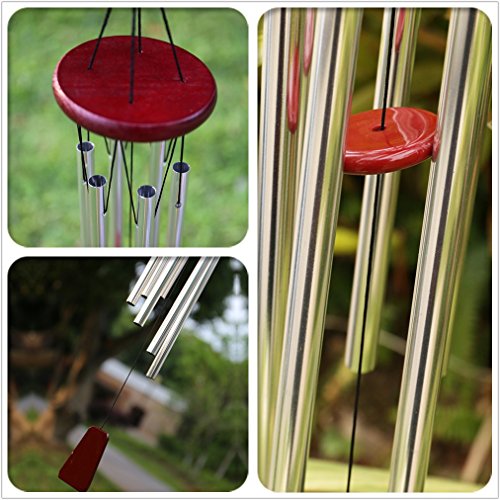Beautiful Tune Wind Chimes Outdoor, 28" Amazing Grace Wind Chimes 6 Long Aluminum Tubes, Perfect Decor for Garden, Patio, Balcony Outdoor & Indoor - Thumbnail 3