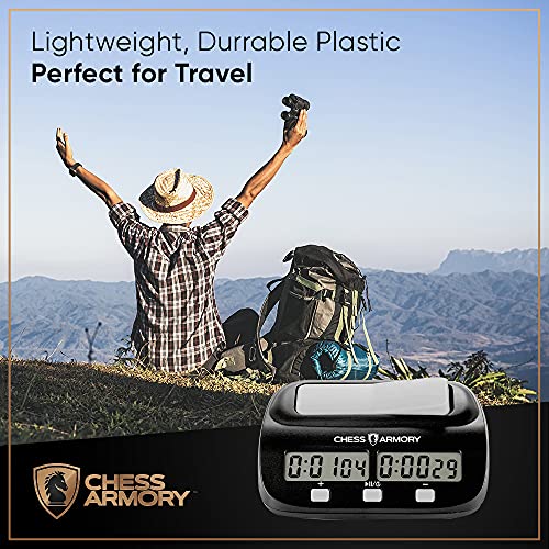 Chess Armory Digital Chess Clock Portable Timer with Tournament and