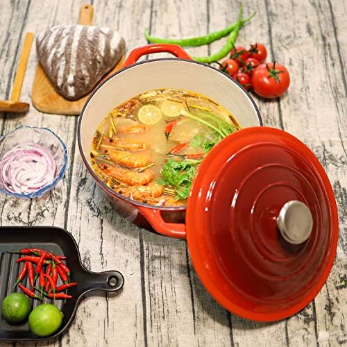 Puricon Cocotte Fonte Ronde, 26 CM Cocotte Polyvalente en Fonte Emaillée Casserole, Conserver Les Valeurs Nutritionnelles et Les Saveurs, Cuisson Plus Sûre et Plus Facile, 5.2 L pour 5-7 Personnes - Cuisine A Vivre Puricon Cocotte Fonte Ronde, 26 CM Cocotte Polyvalente en Fonte Emaillée Casserole, Conserver Les Valeurs Nutritionnelles et Les Saveurs, Cuisson Plus Sûre et Plus Facile, 5.2 L pour 5-7 Personnes