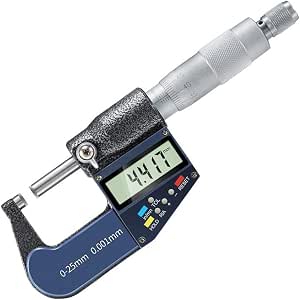 Micromètre Numérique Extérieur 0-25 Mm, Précision 0,001 Mm, Double Pointe En Carbure 60°