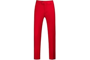 MOGU Mens Front Flat Casual Dress Pants Slim Fit