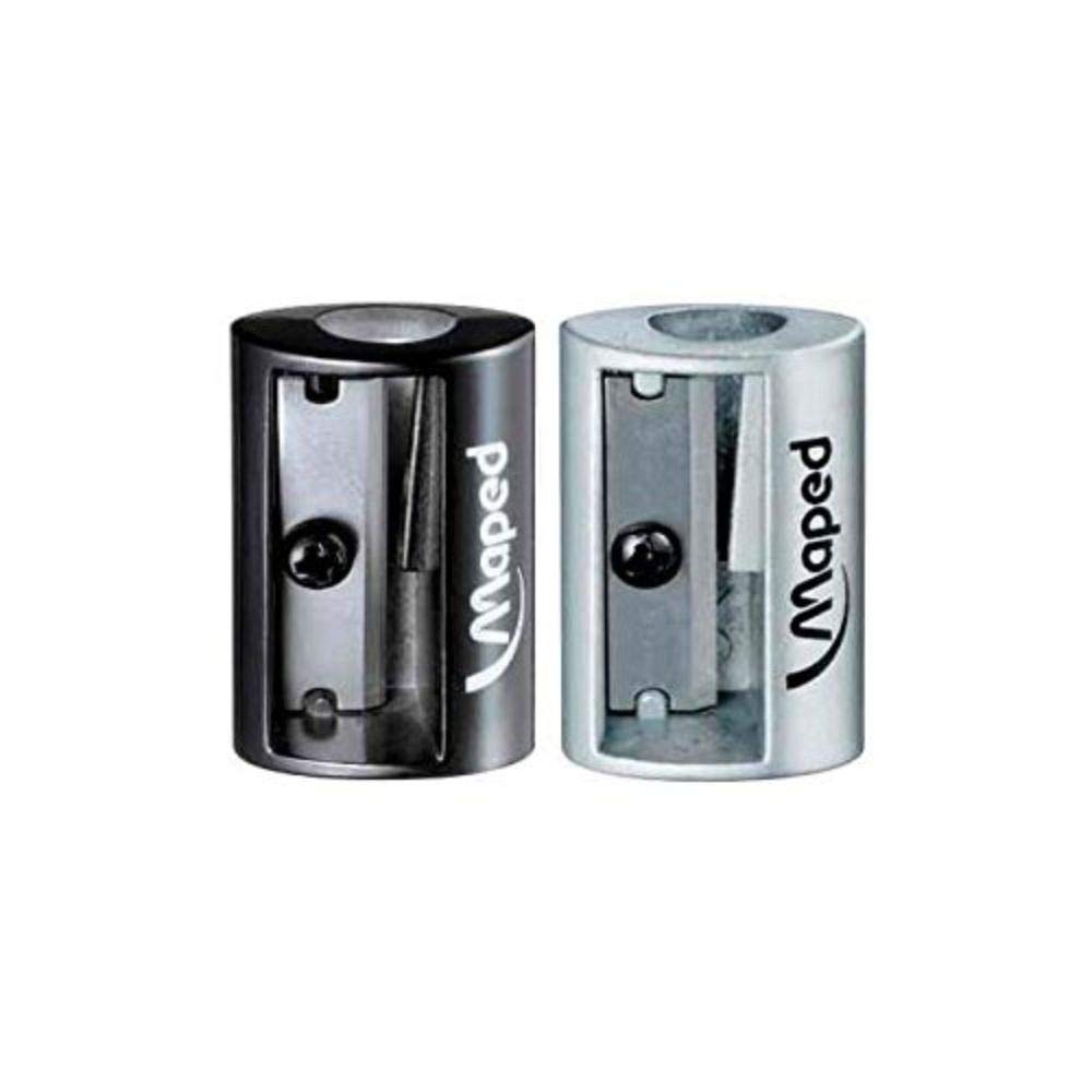 PENCIL SHARPNER - METAL- ONE HOLE PACK OF TWO BLACK & SILVER COLOUR, MADE FROM HEAVY METAL