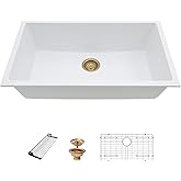33 Granite Composite Kitchen Sink - Beslend 33x19 Inch Granite Kitchen Sink Undermount White Quartz Sink Classic Under Counte