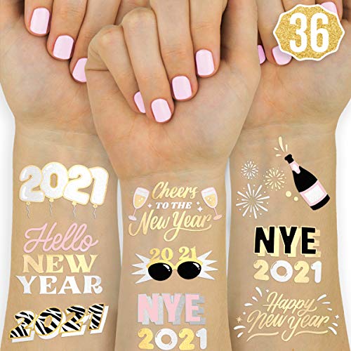 xo, Fetti New Years Eve Decorations Momentary Tattoos for Children – 40 Glitter Types | NYE 2021 Occasion Favors, Glad New 12 months, Cheers