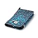 Galaxy S6 Case, Kickstand Card Slots Cash Holder Dual Layer Impact Resistant Case Cover with Wrist Strap Magnetic Snap Closure for Samsung Galaxy S6- Starry