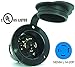 Journeyman-Pro 2415, NEMA L14-20 Flanged Inlet Generator Plug, 20A 125/250 Volt, Locking Receptacle Socket, Black Industrial Grade, Grounding 5000 Watts (With Waterproof Cover)