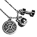 Santa Monica Charm Co. The Original Weights & Fitness Necklace with Kettlebell Dumbbell and 45lb Plate