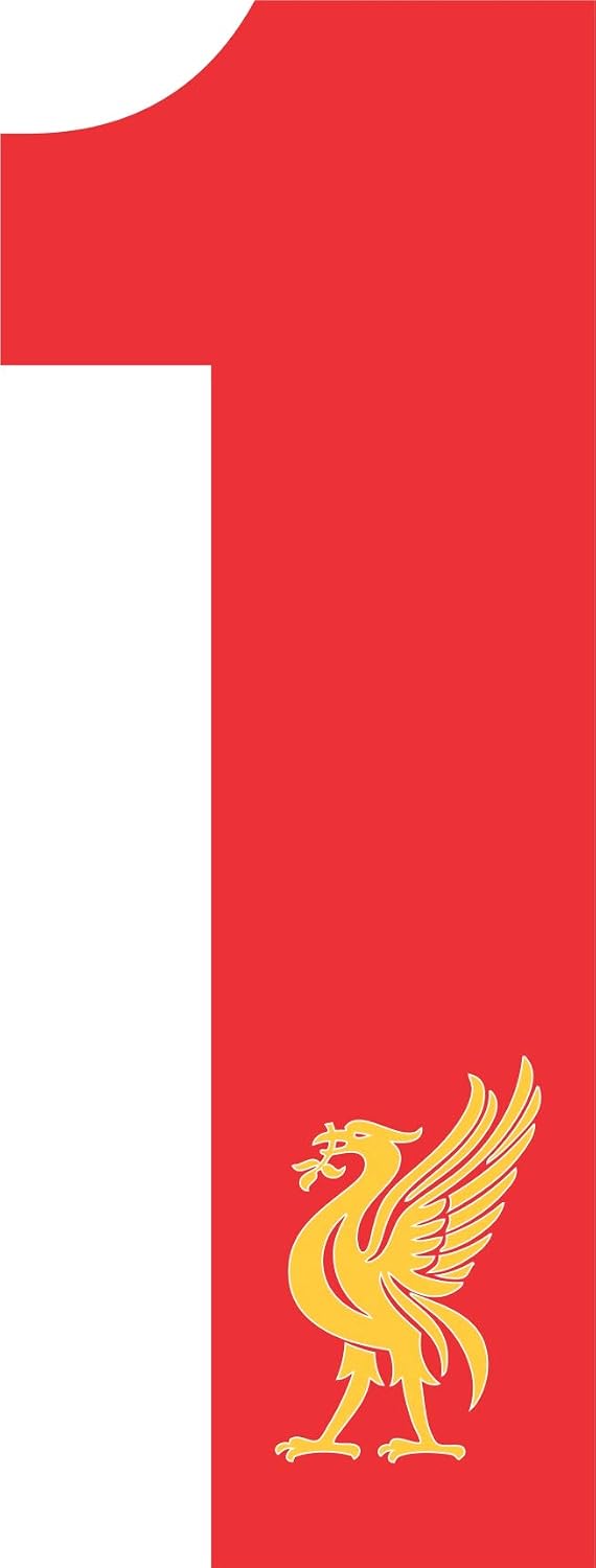17cm LFC Self Adhesive Peelable Plastic Wheelie Bin Box Crate Dustbin Number Liverpool Liverbird (1), Red