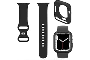 Raamax Soft Silicone Band with Thin Bumper Case Compatible with Apple Watch 49mm 46mm 45mm 44mm 42mm 41mm 40mm 38mm for iWatch Series Ultra/11/10/9/8/7/SE/6/5/4/3/2/1 Men Women