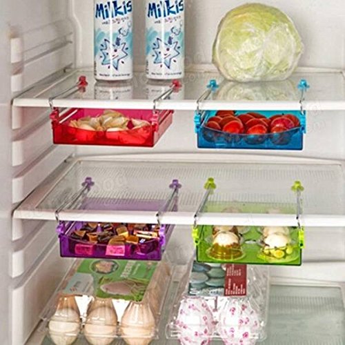 Pink Lizard Multipurpose Fridge Storage Sliding Drawer Refrigerator Organizer Space Saver Shelf