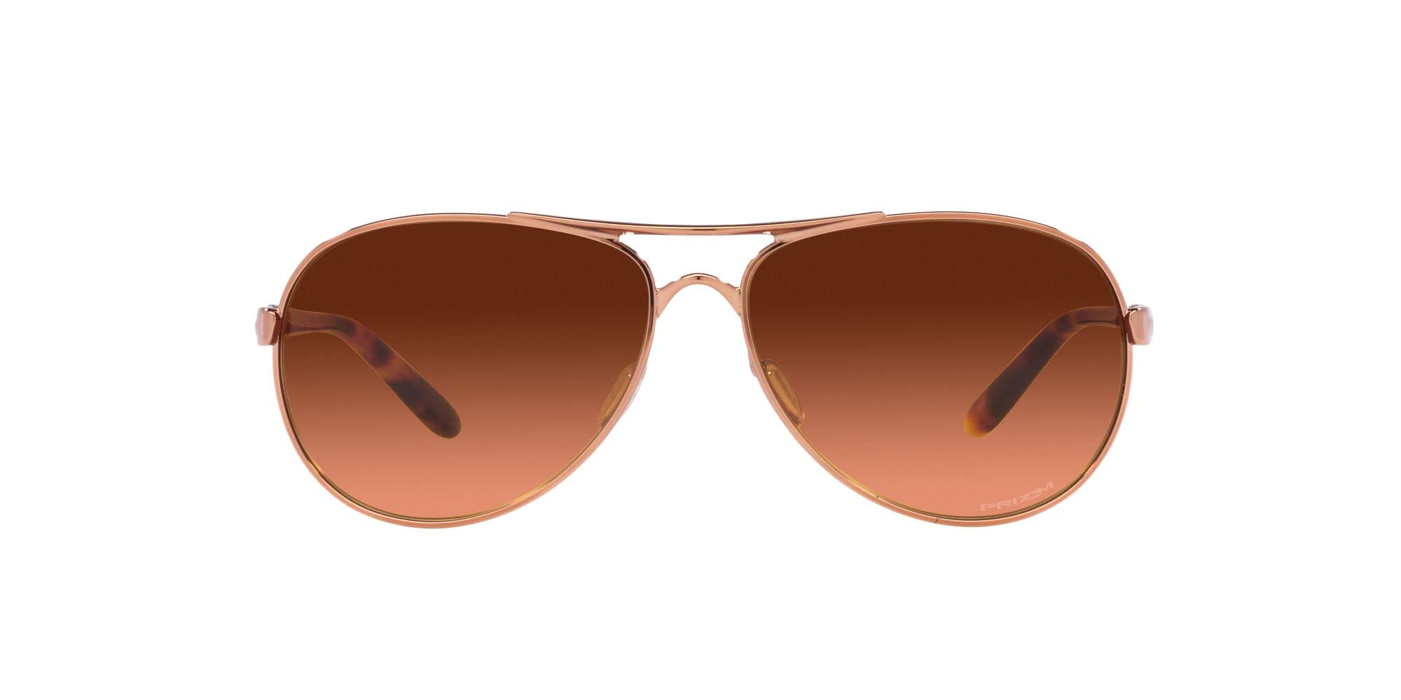 Oakley Women's OO4079 Feedback Aviator Sunglasses, Rose Gold/Prizm Brown Gradient, 59 mm Image