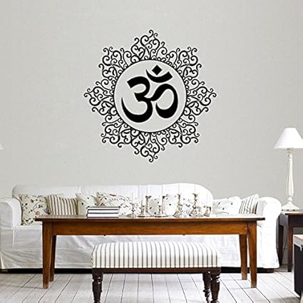 Decals Design Designer Om Wall Sticker (PVC Vinyl, 60 cm x 60 cm, Black)