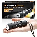 BRIGHTEX XR-700 Pro REAL UL Lab Tested 700 Lumens Super Bright Small Tactical Flashlight XM-L2 U2 LED, Rubast, Water Resistant, 5 Modes Inc Strobe & SOS, 2000 x Zoom & Belt Clip!
