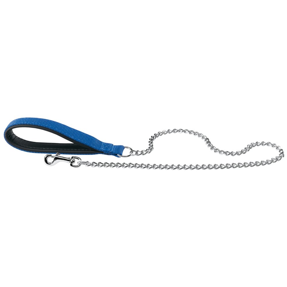 Ferplast DAYTONA GM Extra-Strong Dog Lead - Soft Padded Handle - Metal Chain - Italian Design - 100 x 2.5 cm, Blue
