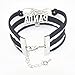 HHHbeauty Infinity Panda Bracelet Bear Panda Cuff Charm Bracelet Panda Jewelry For Women, Men, Adult Panda Lovers (Black and White)