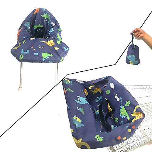 Portable Shopping Cart Cover | High Chair and Grocery Cart Covers for Babies, Kids, Infants & Toddlers âœ® Includes Free Carry Bag âœ® (Simple Dinosaur)