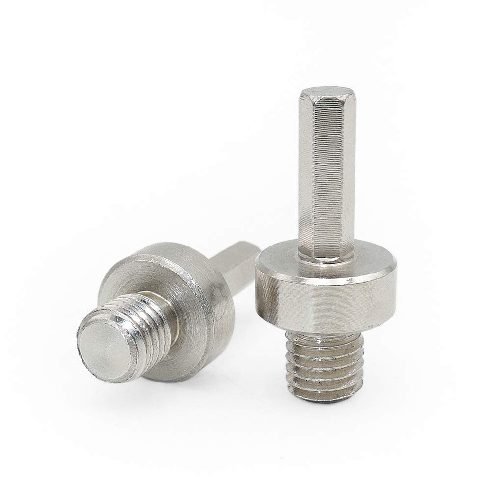 BGTEC 2pcs Adapter M14 Male Thread to 3/8 Hexagon Shank for M14 Thread Drill Core Bits Grinding Disc