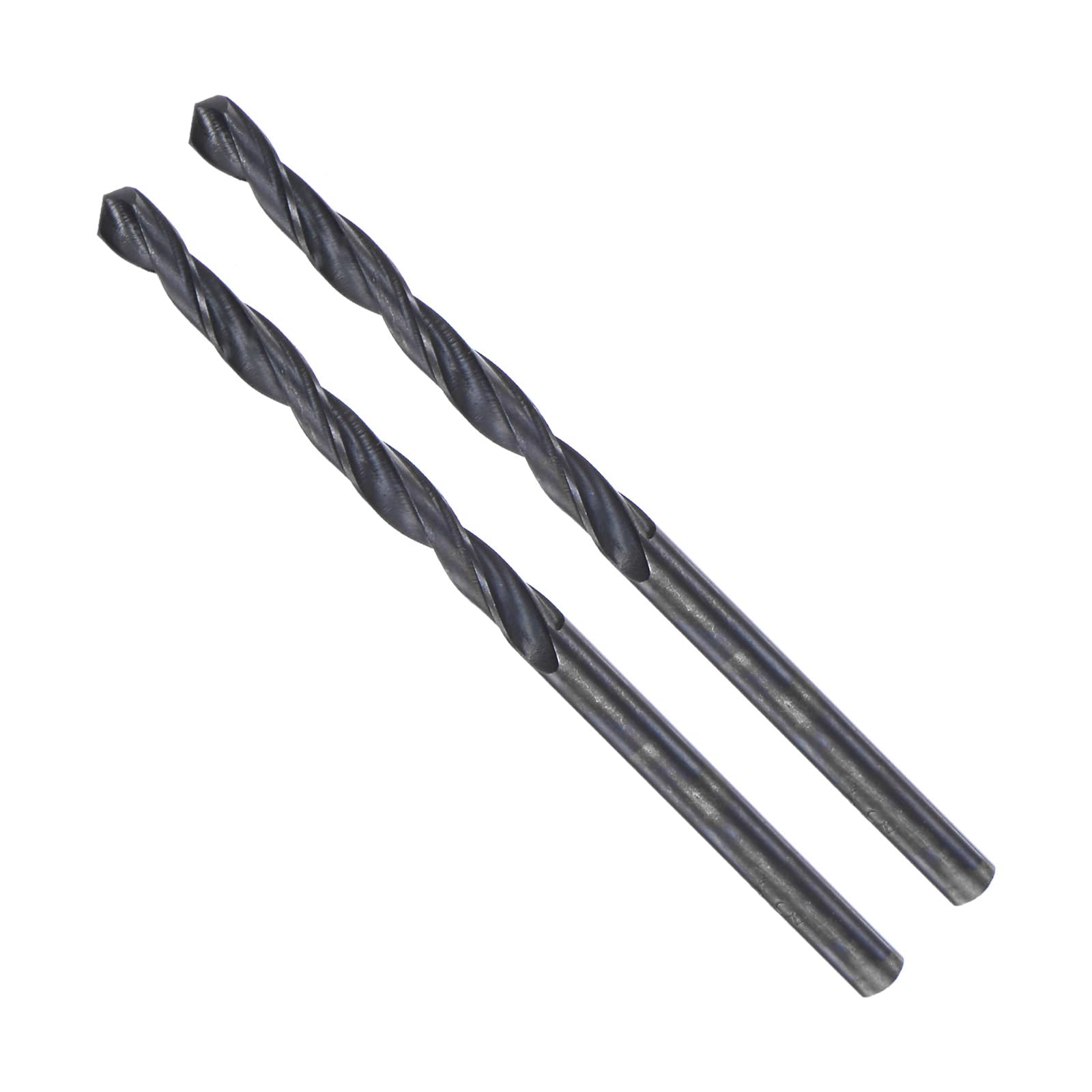 CoCud Twist Drill Bits, 3.7mm Cutting Diameter 0.15" Shank, High-Speed Steel Black Oxide Coating Jobber Bit Set (Applications: for Metal Wood Plastic), 2-Pieces