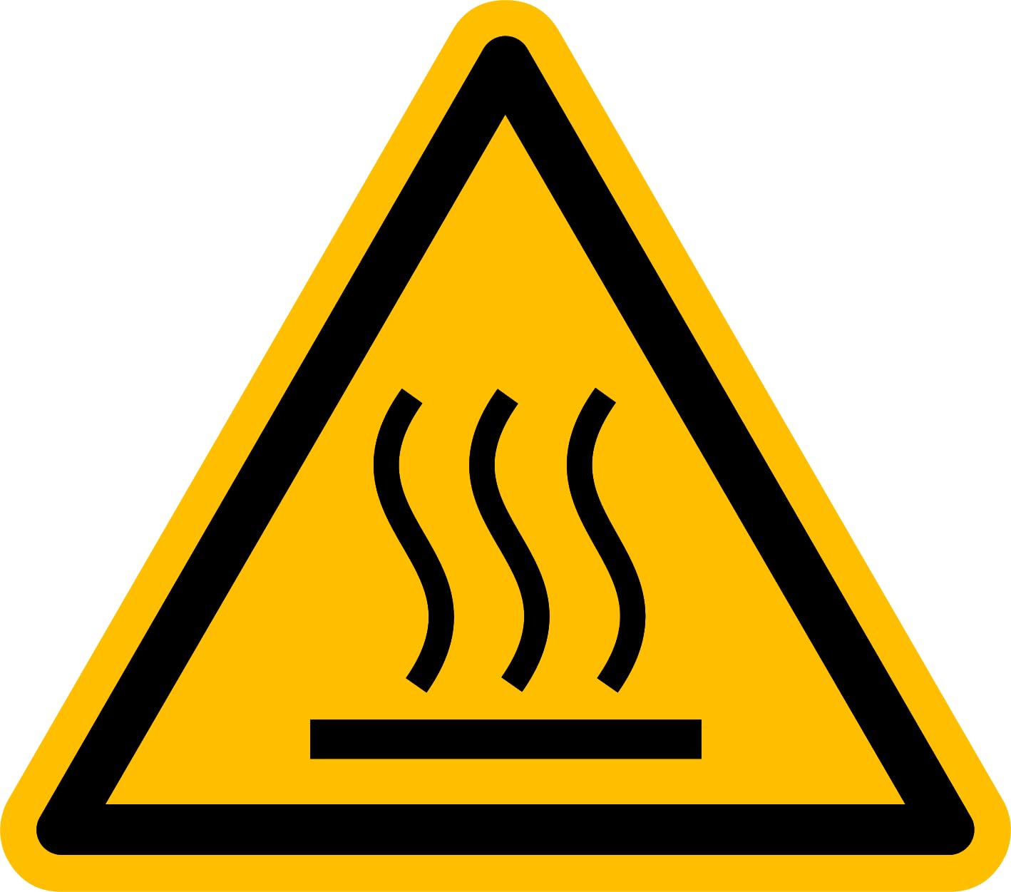 Warning Sticker (50 mm, W017 Warning Sticker Hot Surface Side Length)