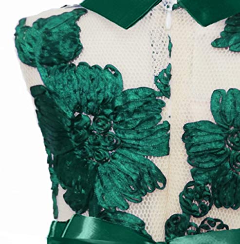 AYOMIS Flower Girl Pageant Dress Kids Party Embroidery Wedding Dresses 2-9 Years(Green,8-9Y) - Thumbnail 4