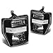 Auto Dynasty Factory Style Halogen Headlights Assembly Compatible with Ford F250 F350 F450 F550 Super Duty 2nd Gen 2008-2010, Driver and Passenger Side, Black Housing Clear Corner