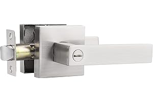 Probrico Privacy Door Handle Interior Door Lever Satin Nickel,Keyless Features, Bedroom and Bathroom Lockset handleset,Heavy Duty, 1 Pack