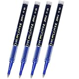 Pack of 4, Tombow 55696 O5p Fine 0.5mm Blue Rollerball Refills